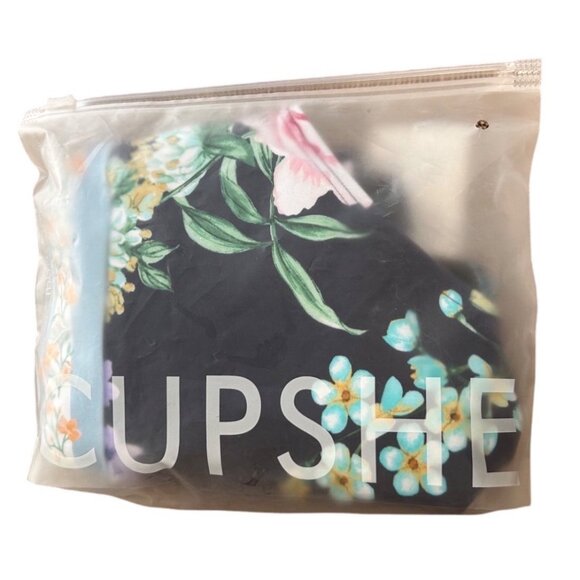 Cupshe Floral High-Waisted Bikini Bottoms With Accenting Color Floral Pattern Tr - Picture 4 of 6